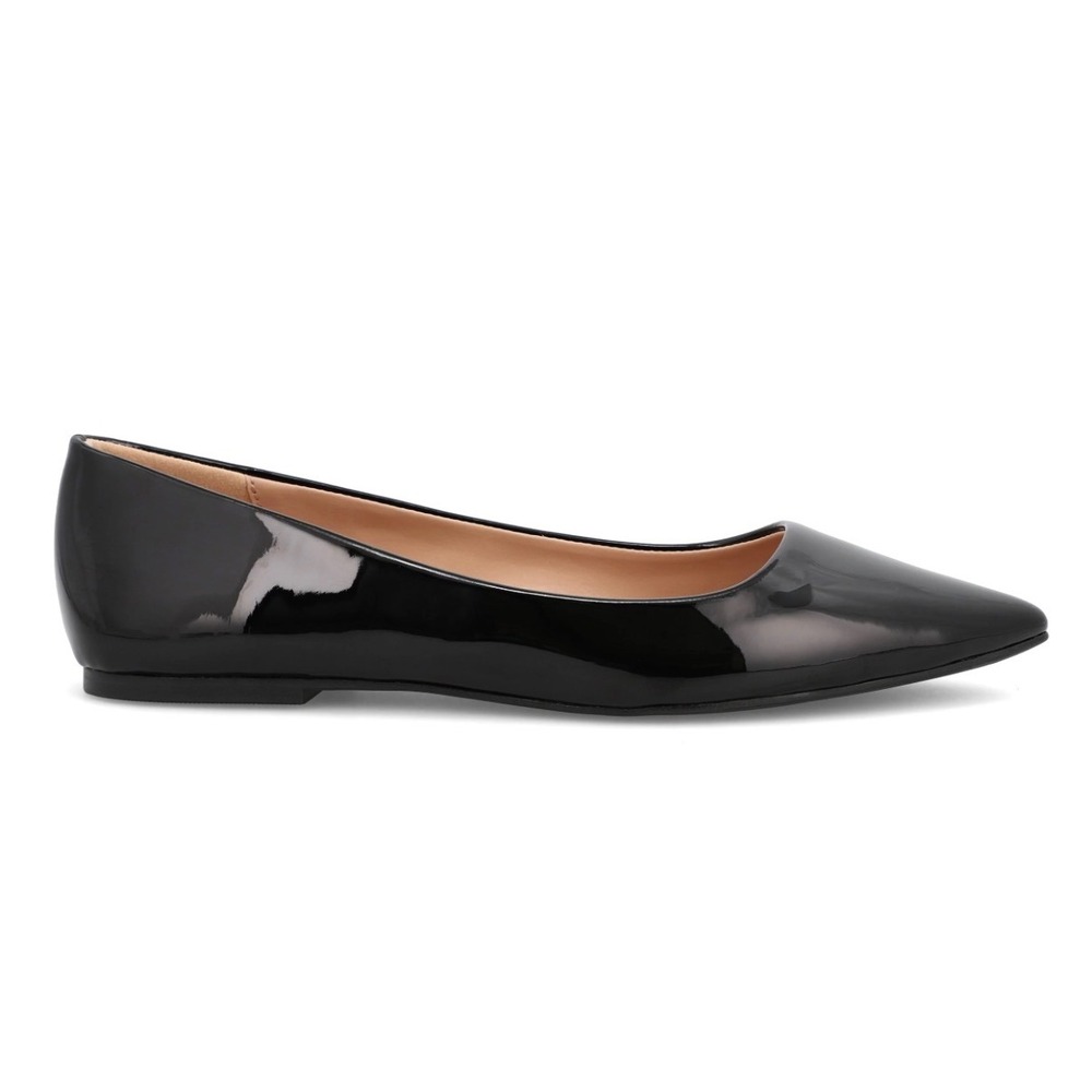 KK ASOS DESIGN‎ Lullaby Pointed Ballet Flats Brown Patent Size 6.5/ Fits Size 9
